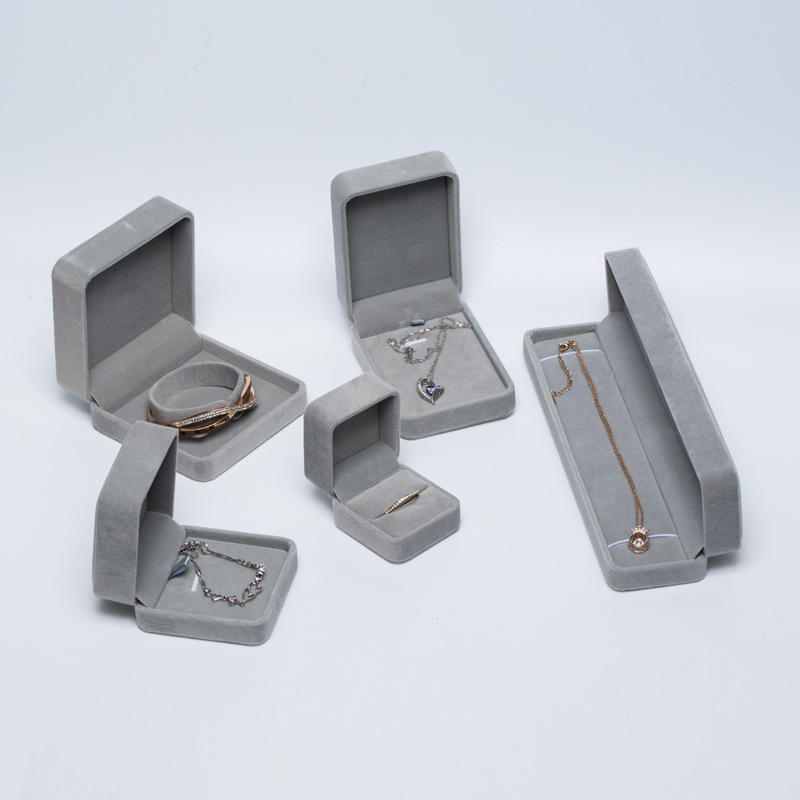 Light Gray Velvet jewellery box